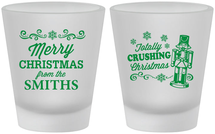 Custom Christmas Frosted Shot Glasses - Snowflakes | 280053