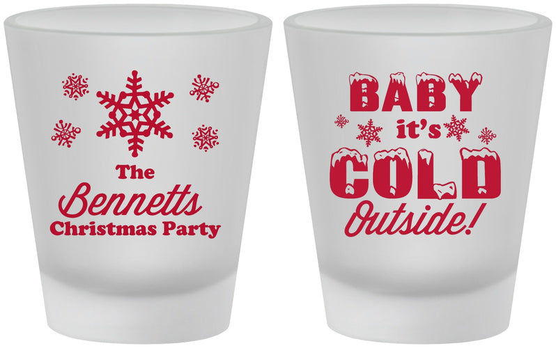 Custom Christmas Frosted Shot Glasses - Joy To The World | 280054