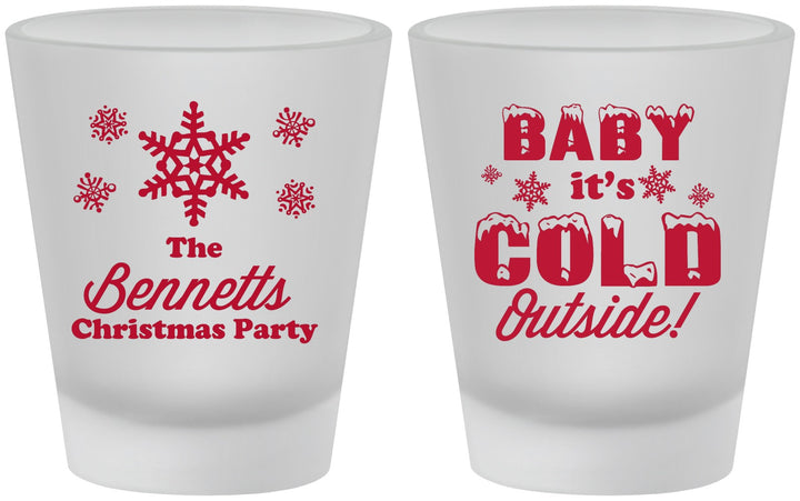 Custom Christmas Frosted Shot Glasses - Joy To The World | 280054