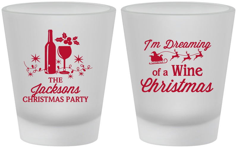 Custom Christmas Frosted Shot Glasses - Bah Hum Bug | 280056