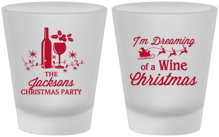 Custom Christmas Frosted Shot Glasses - Bah Hum Bug | 280056