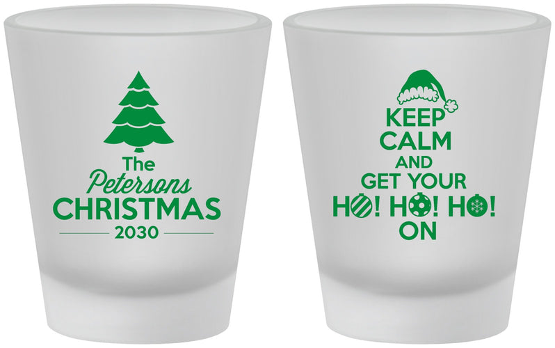 Custom Christmas Frosted Shot Glasses - Ho Ho Ho | 280061