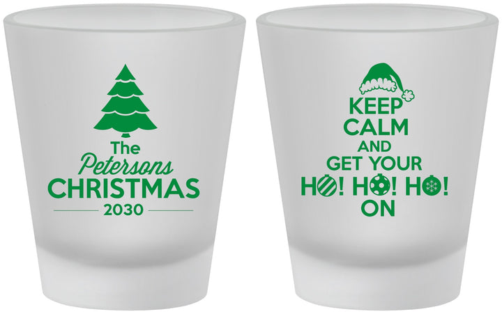 Custom Christmas Frosted Shot Glasses - Ho Ho Ho | 280061
