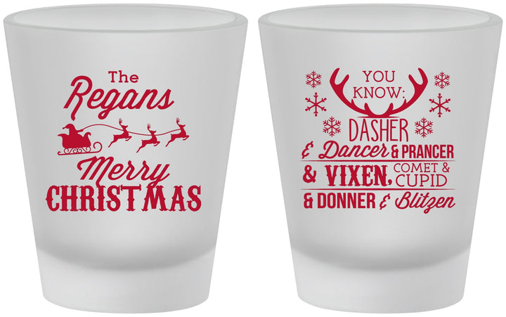 Custom Christmas Frosted Shot Glasses - Reindeer | 280062