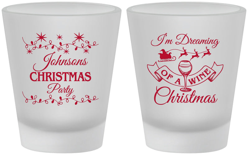 Custom Christmas Frosted Shot Glasses - Wine | 280068