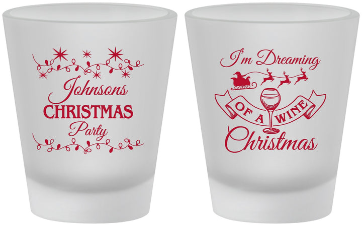 Custom Christmas Frosted Shot Glasses - Wine | 280068