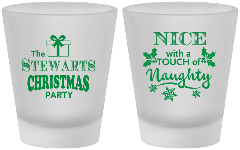 Custom Christmas Frosted Shot Glasses - Naughty Or Nice | 280069