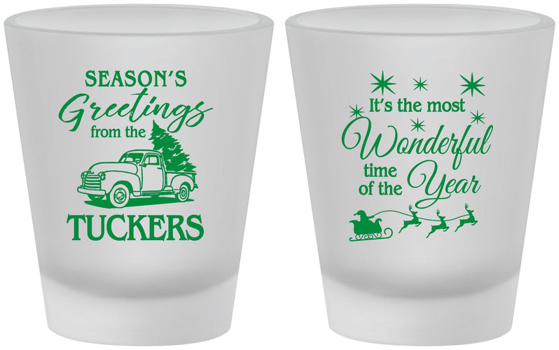 Custom Christmas Frosted Shot Glasses - Season Greetings | 280071