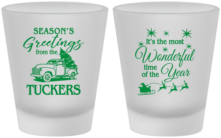 Custom Christmas Frosted Shot Glasses - Season Greetings | 280071