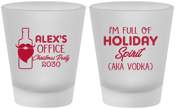 Custom Christmas Frosted Shot Glasses - Holiday Spirit | 280072