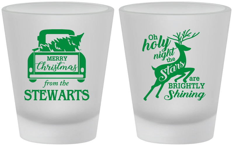 Custom Christmas Frosted Shot Glasses - Tree | 280073