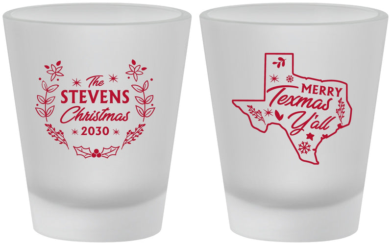 Custom Christmas Frosted Shot Glasses - Texmas Yall | 280074