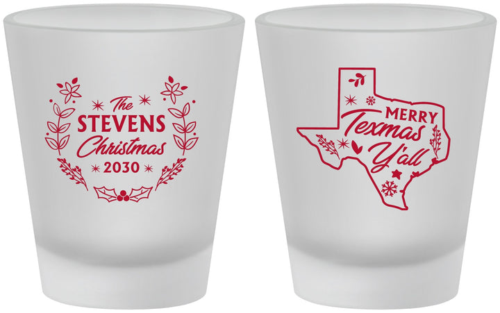 Custom Christmas Frosted Shot Glasses - Texmas Yall | 280074