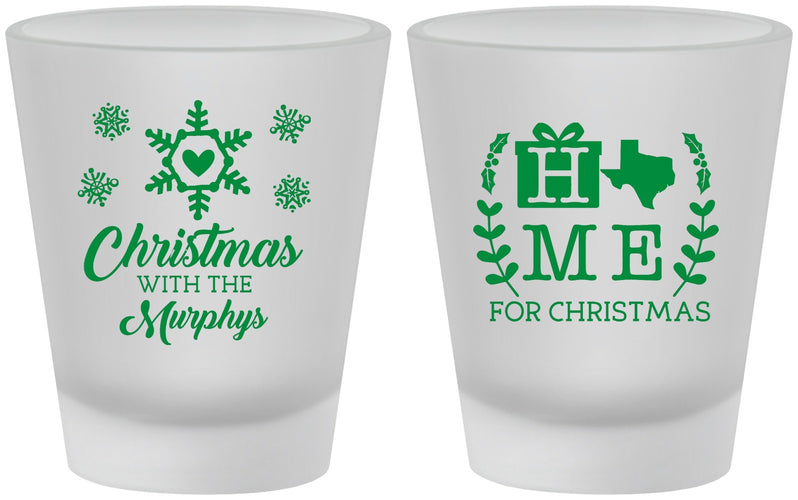 Custom Christmas Frosted Shot Glasses - Texas | 280075