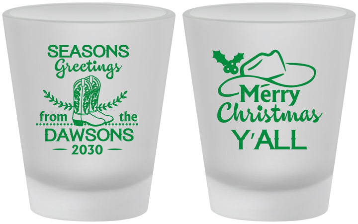 Custom Christmas Frosted Shot Glasses - Texas | 280077