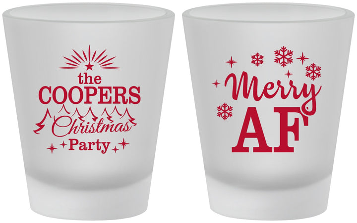Custom Christmas Frosted Shot Glasses - Merry Af | 280078