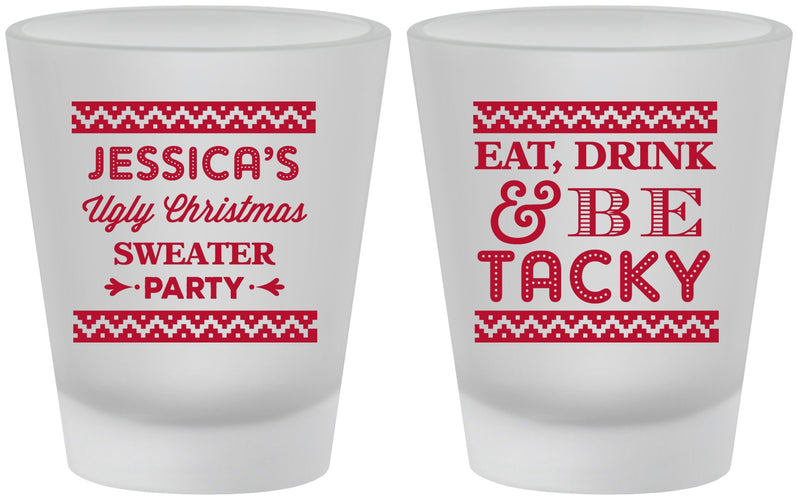 Custom Christmas Frosted Shot Glasses - Eat Drink Tacky | 280082