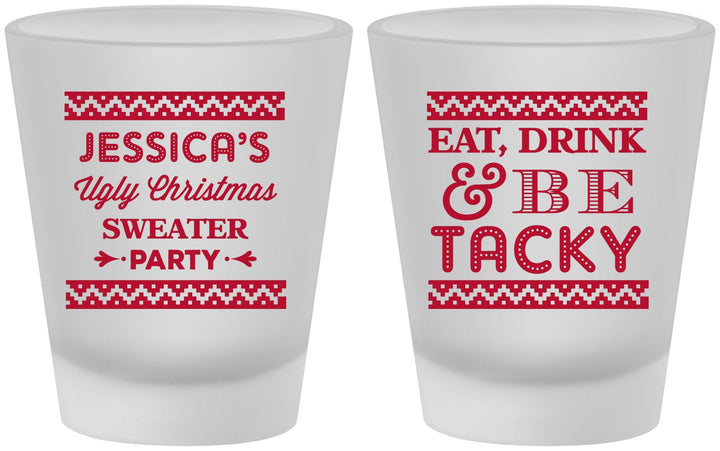 Custom Christmas Frosted Shot Glasses - Eat Drink Tacky | 280082