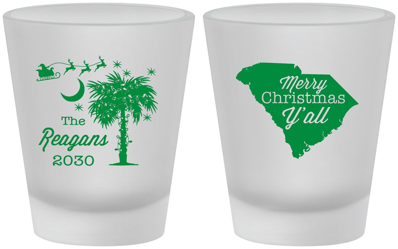 Custom Christmas Frosted Shot Glasses - South Carolina | 280083