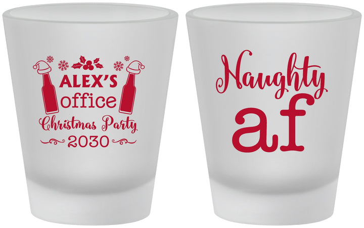Custom Christmas Frosted Shot Glasses - Naughty Af | 280084