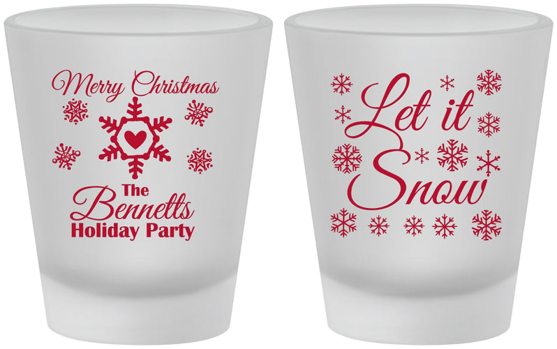 Custom Christmas Frosted Shot Glasses - Let Is Snow | 280088