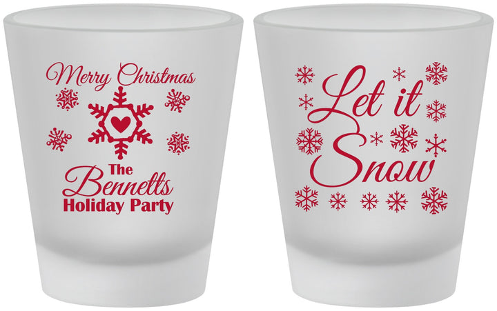 Custom Christmas Frosted Shot Glasses - Let Is Snow | 280088