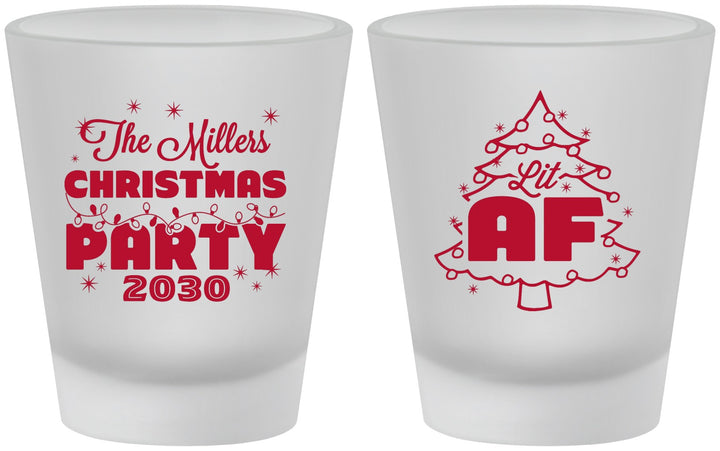 Custom Christmas Frosted Shot Glasses - Lit Af | 280090