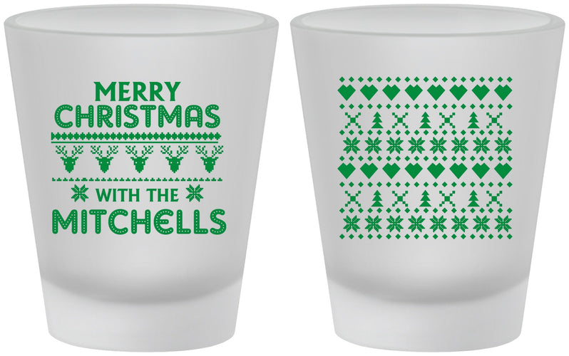 Custom Christmas Frosted Shot Glasses - Ugly Sweater | 280091