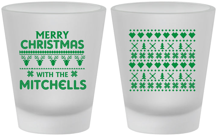 Custom Christmas Frosted Shot Glasses - Ugly Sweater | 280091