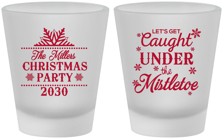Custom Christmas Frosted Shot Glasses - Mistletoe | 280092