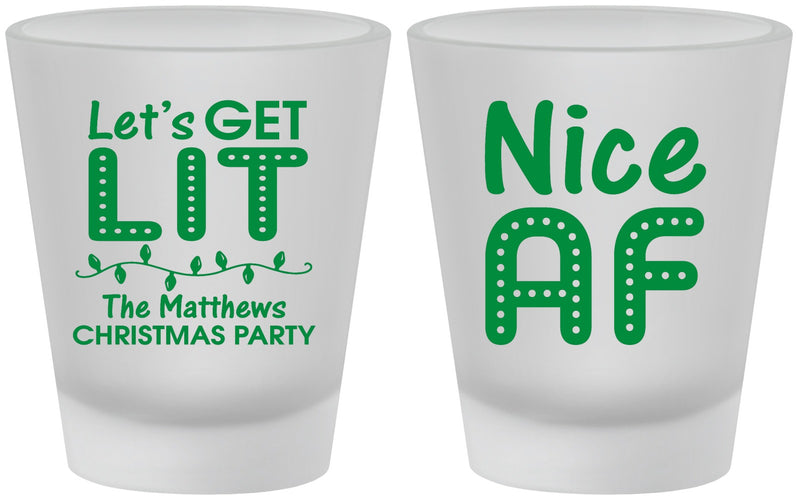 Custom Christmas Frosted Shot Glasses - Nice Af | 280093