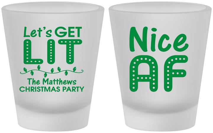 Custom Christmas Frosted Shot Glasses - Nice Af | 280093