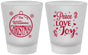 Custom Christmas Frosted Shot Glasses - Peace Joy Love | 280094