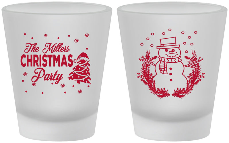 Custom Christmas Frosted Shot Glasses - Snowman | 280096