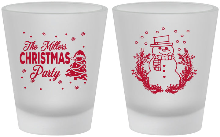 Custom Christmas Frosted Shot Glasses - Snowman | 280096
