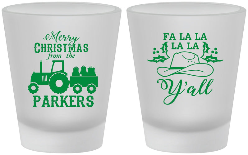 Custom Christmas Frosted Shot Glasses - Country | 280097