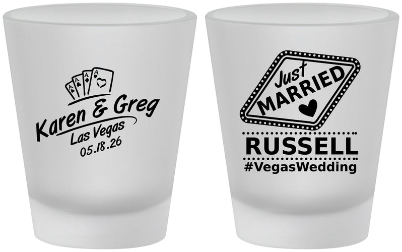 Custom Wedding Frosted Shot Glasses - Las Vegas | 285