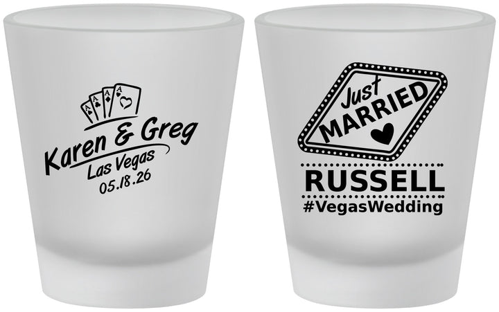 Custom Wedding Frosted Shot Glasses - Las Vegas | 285