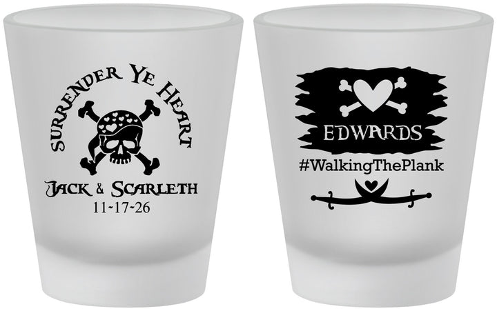 Custom Wedding Frosted Shot Glasses - Pirate | 286