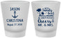 Custom Wedding Frosted Shot Glasses - Sandy Feet Salty Kisses | 290
