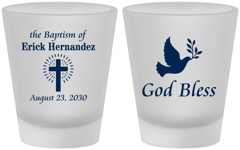 Custom Baptism Frosted Shot Glasses - God Bless | 290005