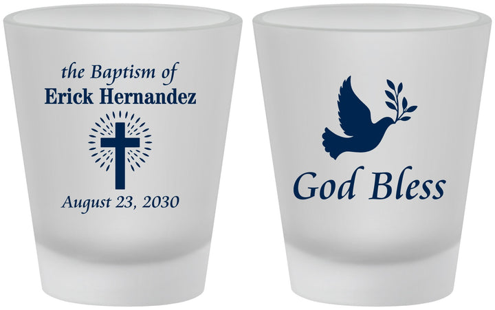 Custom Baptism Frosted Shot Glasses - God Bless | 290005