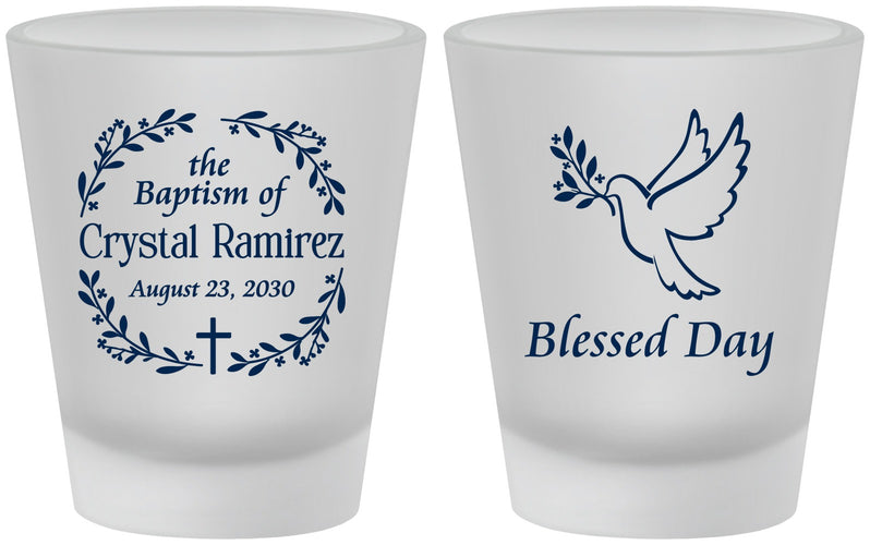 Custom Baptism Frosted Shot Glasses - Blessed Day | 290006