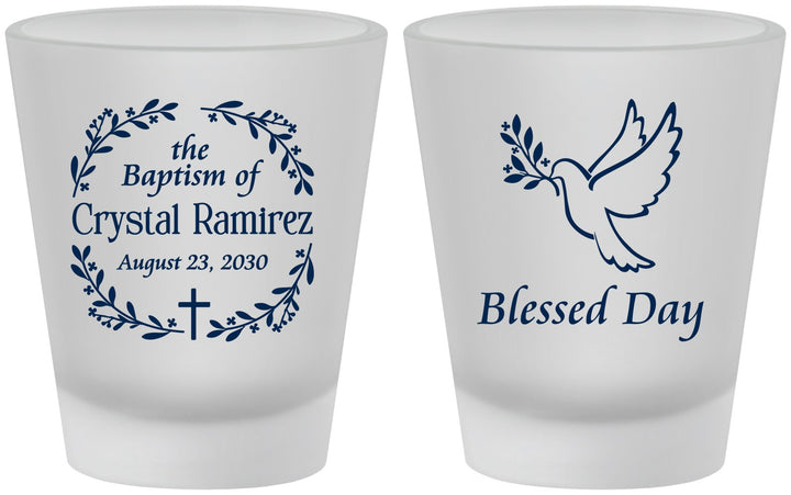 Custom Baptism Frosted Shot Glasses - Blessed Day | 290006
