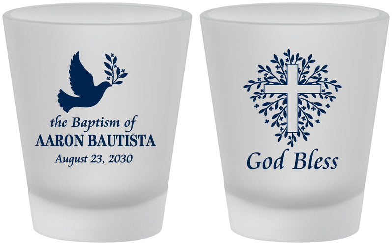 Custom Baptism Frosted Shot Glasses - God Bless | 290007