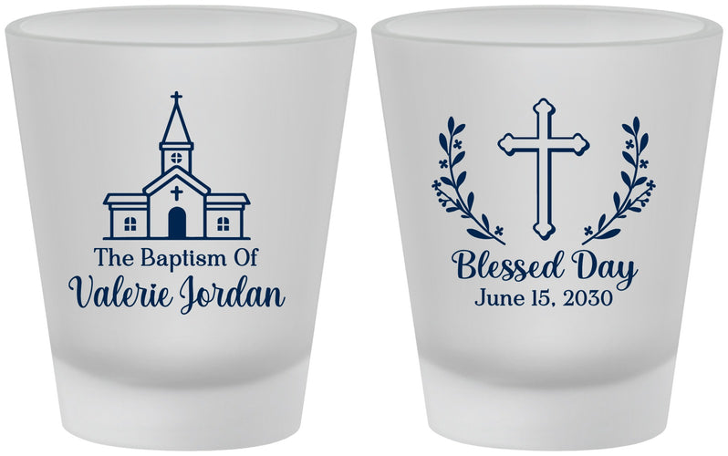 Custom Baptism Frosted Shot Glasses - Blessed Day | 290009