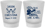 Custom Wedding Frosted Shot Glasses - Sandy Feet Salty Kisses | 291