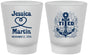 Custom Wedding Frosted Shot Glasses - They Tied The Knot Nautical | 293