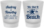Custom Wedding Frosted Shot Glasses - We Did It On The Beach | 294