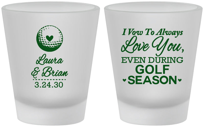 Custom Wedding Frosted Shot Glasses - Golf | 305